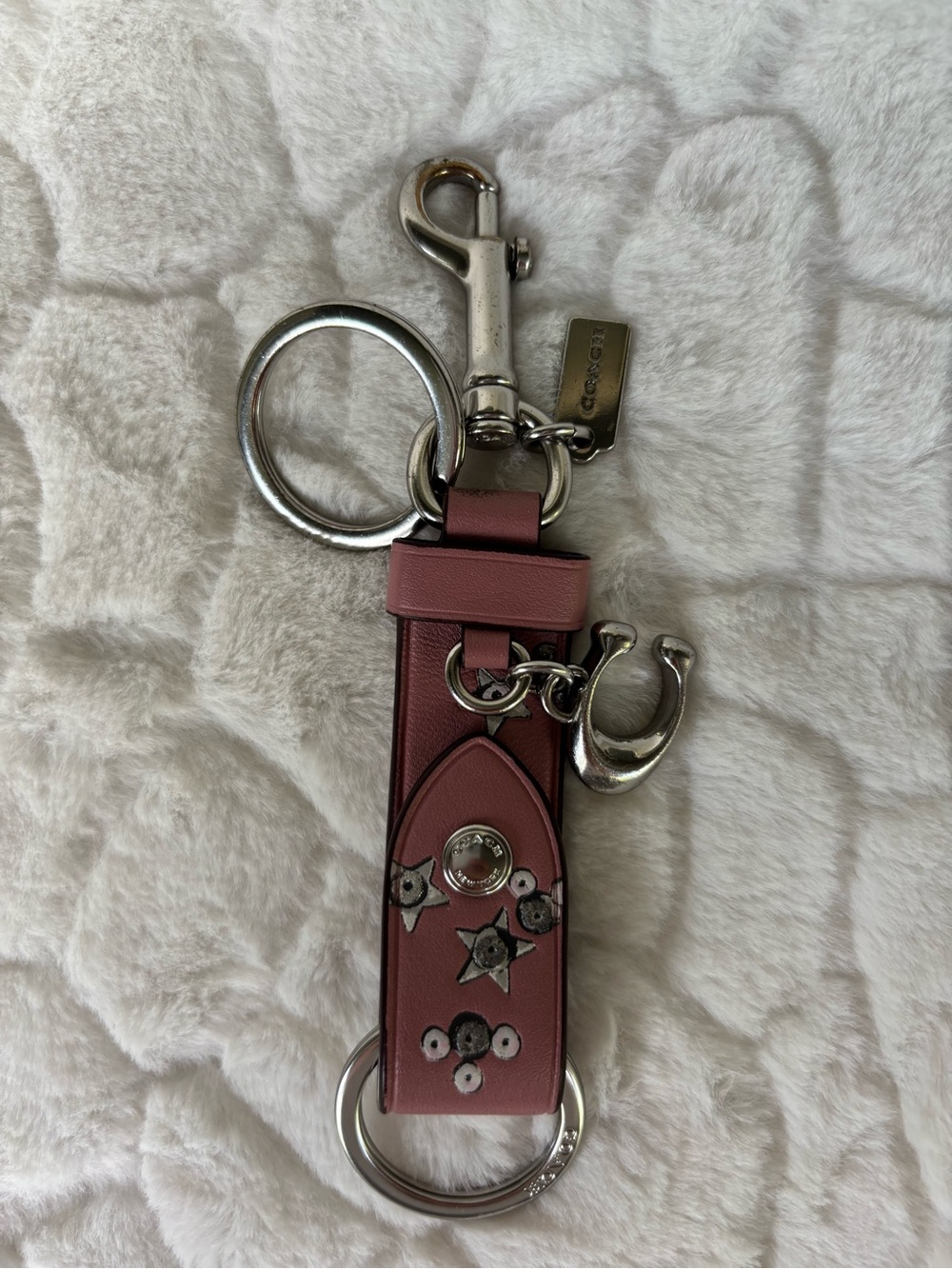 Coach Trigger Snap Bag Charm With Star Print - Picture 3 of 9